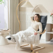 Fauteuil Salon Nalanova Velours Repose Pieds Réglable Gris Foncé