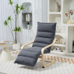 Fauteuil Salon Nalanova Velours Repose Pieds Réglable Gris Foncé