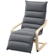 Fauteuil Salon Nalanova Velours Repose Pieds Réglable Gris Foncé