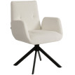 Fauteuil Pervik pivotant design moderne blanc crème