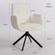 Fauteuil Pervik pivotant design moderne blanc crème