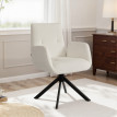 Fauteuil Pervik pivotant design moderne blanc crème