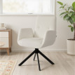 Fauteuil Pervik pivotant design moderne blanc crème
