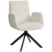 Fauteuil Pervik pivotant design moderne blanc crème
