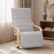 Fauteuil Veleo relax confort repose pied bois massif gris clair