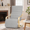 Fauteuil Veleo relax confort repose pied bois massif gris clair