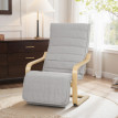 Fauteuil Veleo relax confort repose pied bois massif gris clair