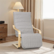 Fauteuil Veleo relax confort repose pied bois massif gris clair