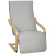 Fauteuil Veleo relax confort repose pied bois massif gris clair