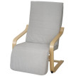 Fauteuil Veleo relax confort repose pied bois massif gris clair