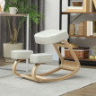 Fauteuil ergonomique Enrian chaise à genoux bois de bouleau crème