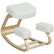 Fauteuil ergonomique Enrian chaise à genoux bois de bouleau crème