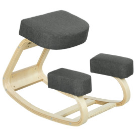 Jarvik Tabouret ergonomique inclinable bois de bouleau gris