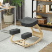 Jarvik Tabouret ergonomique inclinable bois de bouleau gris