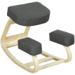 Jarvik Tabouret ergonomique inclinable bois de bouleau gris