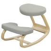 Chaise genouillère à bascule Meler ergonomique bois tissu gris