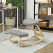 Chaise genouillère à bascule Meler ergonomique bois tissu gris