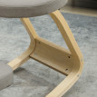 Chaise genouillère à bascule Meler ergonomique bois tissu gris