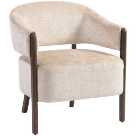 Fauteuil Darret salon chenille rembourré beige