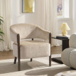 Fauteuil Darret salon chenille rembourré beige