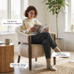 Fauteuil Darret salon chenille rembourré beige