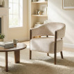Fauteuil Darret salon chenille rembourré beige