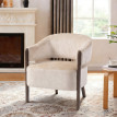 Fauteuil Darret salon chenille rembourré beige