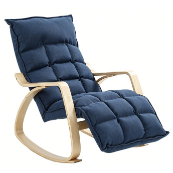 Fauteuil à bascule Toris repose pieds réglable bleu foncé
