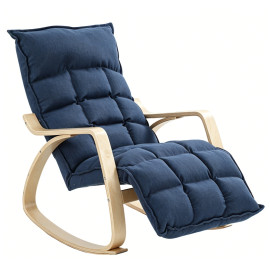 Fauteuil à bascule Toris repose pieds réglable bleu foncé
