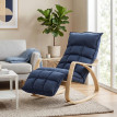 Fauteuil à bascule Toris repose pieds réglable bleu foncé