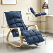Fauteuil à bascule Toris repose pieds réglable bleu foncé
