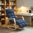Fauteuil à bascule Toris repose pieds réglable bleu foncé