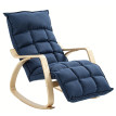 Fauteuil à bascule Toris repose pieds réglable bleu foncé