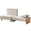 Fauteuil lit Delven 2 en 1 pliable gain de place tissu lin velours crème