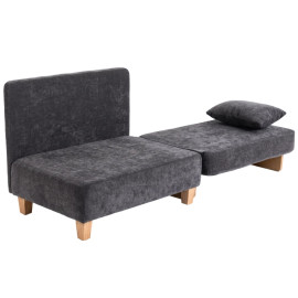 Celinora Fauteuil lit 1 place pliable 2 en 1 gris foncé