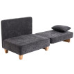 Celinora Fauteuil lit 1 place pliable 2 en 1 gris foncé