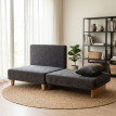 Celinora Fauteuil lit 1 place pliable 2 en 1 gris foncé