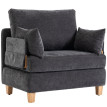 Celinora Fauteuil lit 1 place pliable 2 en 1 gris foncé