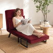 Fauteuil-lit Belolrio convertible inclinable velours rouge vin