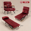 Fauteuil-lit Belolrio convertible inclinable velours rouge vin