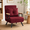 Fauteuil-lit Belolrio convertible inclinable velours rouge vin