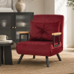 Fauteuil-lit Belolrio convertible inclinable velours rouge vin