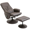 Fauteuil Relax Arora Massage Électrique Pivotant Similicuir Marron