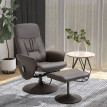Fauteuil Relax Arora Massage Électrique Pivotant Similicuir Marron