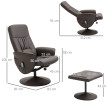 Fauteuil Relax Arora Massage Électrique Pivotant Similicuir Marron