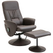 Fauteuil Relax Arora Massage Électrique Pivotant Similicuir Marron