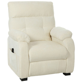 Talria Fauteuil inclinable électrique effet velours avec repose-pieds blanc