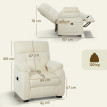 Talria Fauteuil inclinable électrique effet velours avec repose-pieds blanc