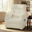 Talria Fauteuil inclinable électrique effet velours avec repose-pieds blanc