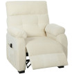 Talria Fauteuil inclinable électrique effet velours avec repose-pieds blanc